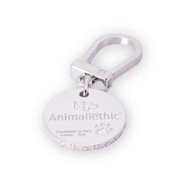 Medaglietta per cani e gatti in argento forma cerchio