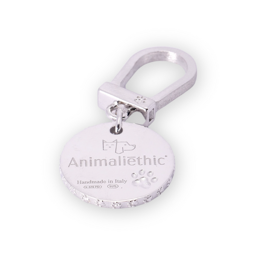 Medaglietta per cani e gatti in argento forma cerchio