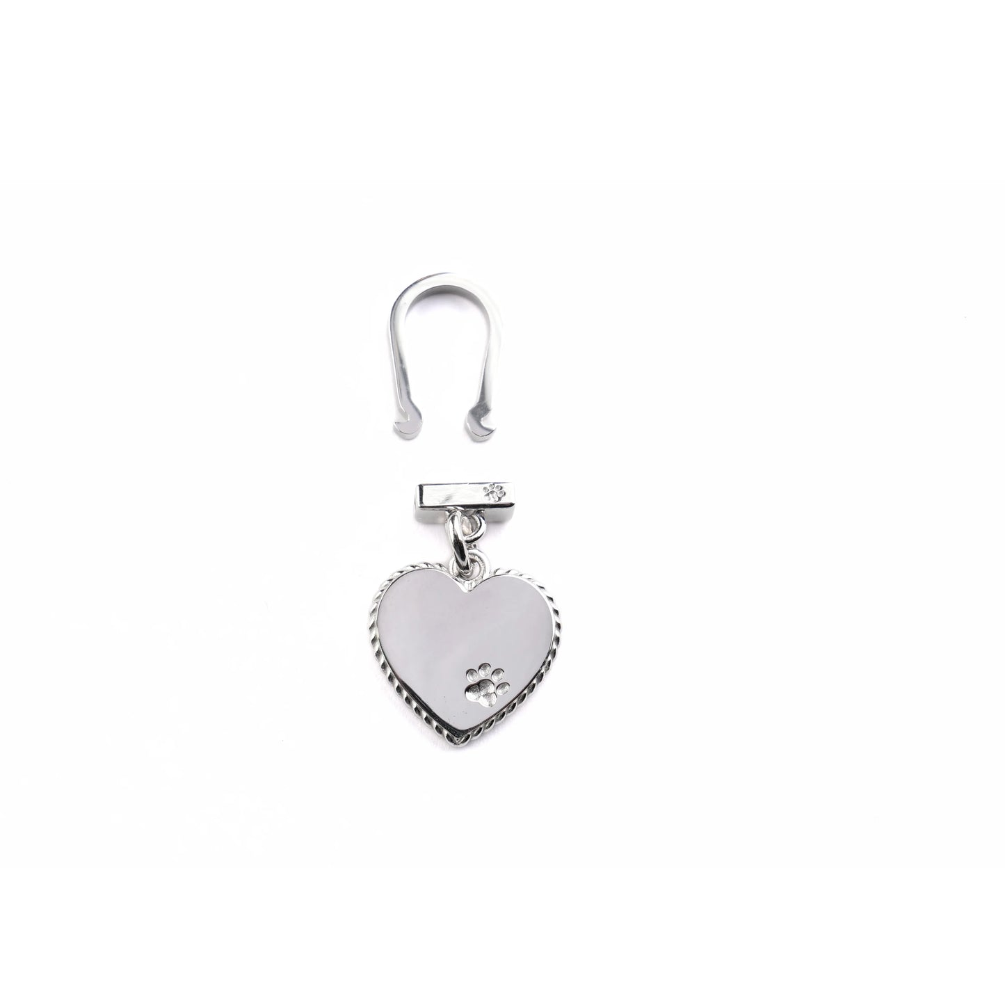 medaglietta per cani in argento forma cuore
