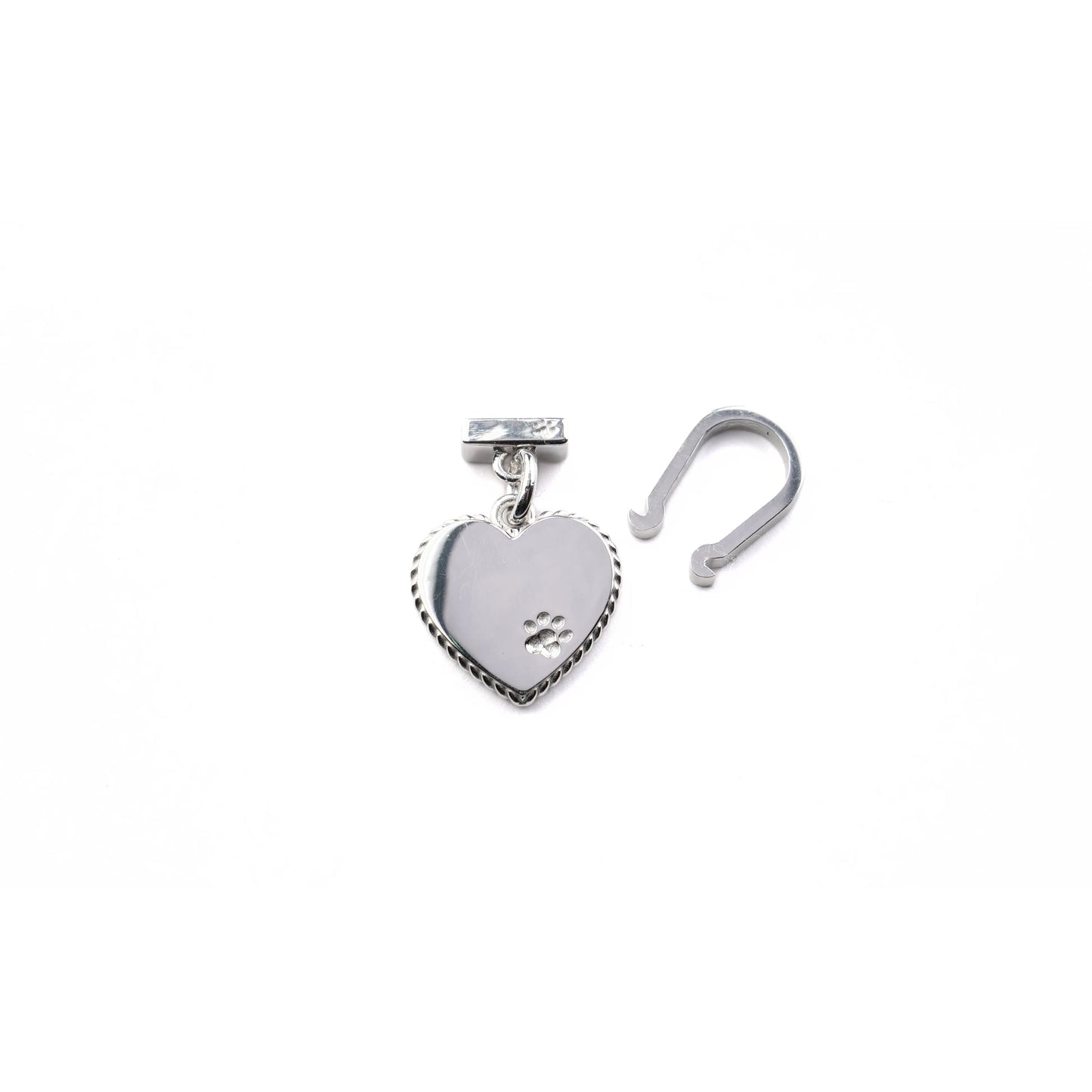 medaglietta per gatti in argento forma cuore