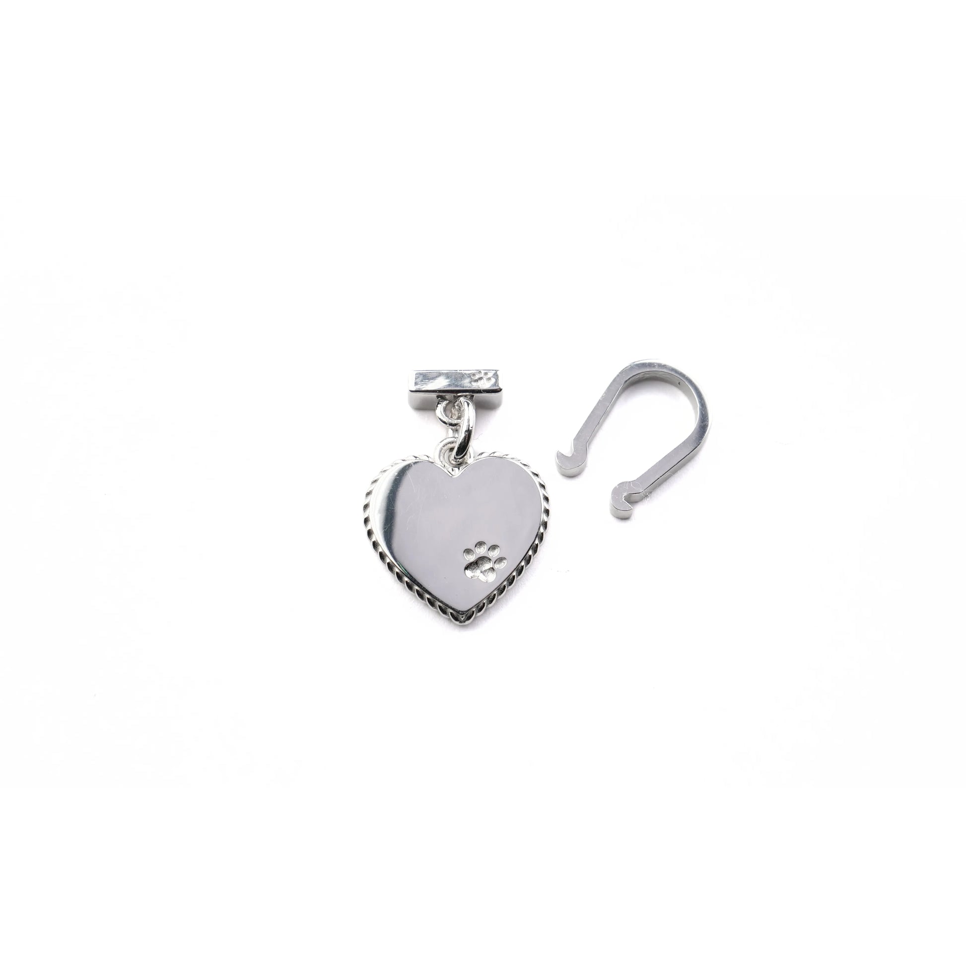 medaglietta per gatti in argento forma cuore