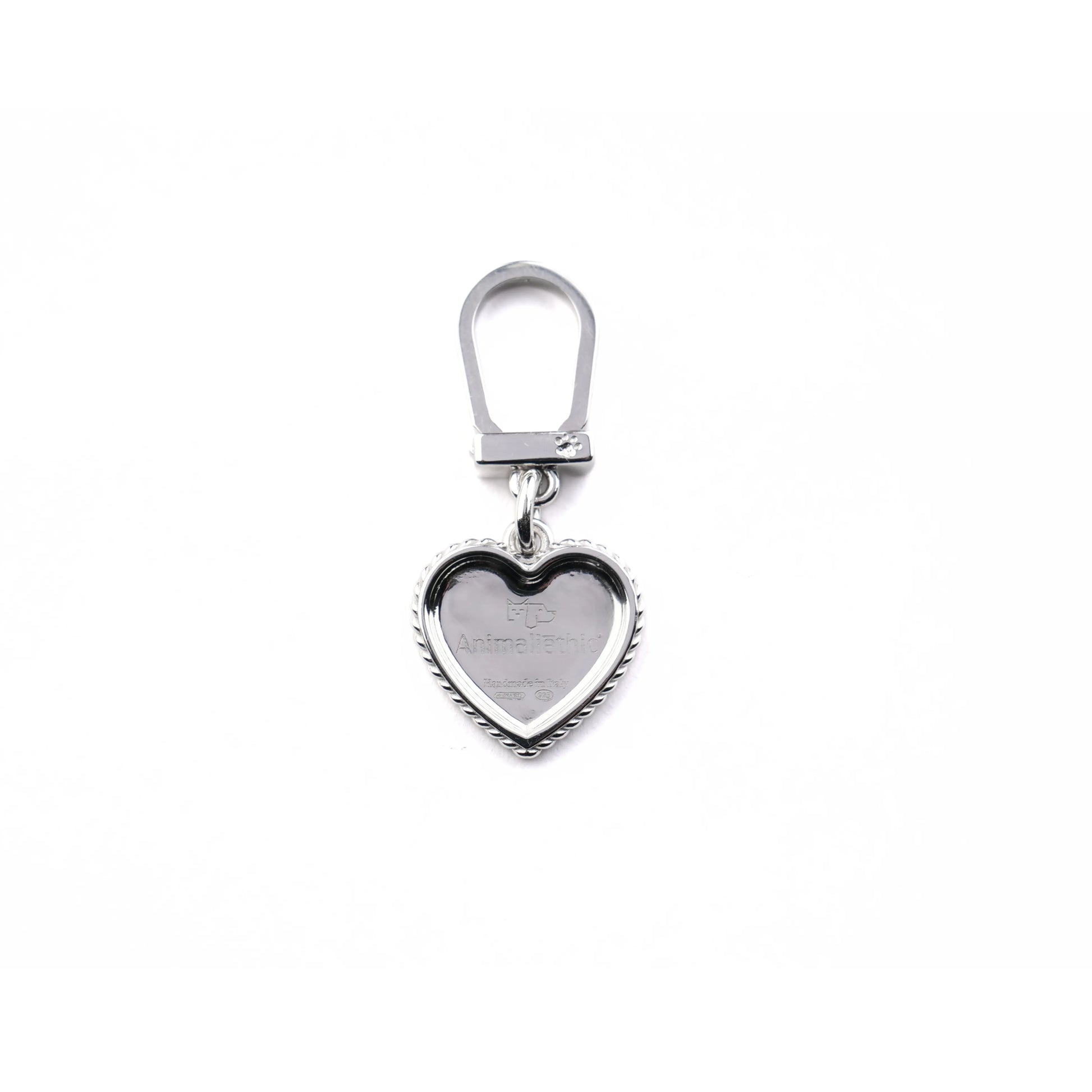Targhetta per cani e gatti in argento forma cuore