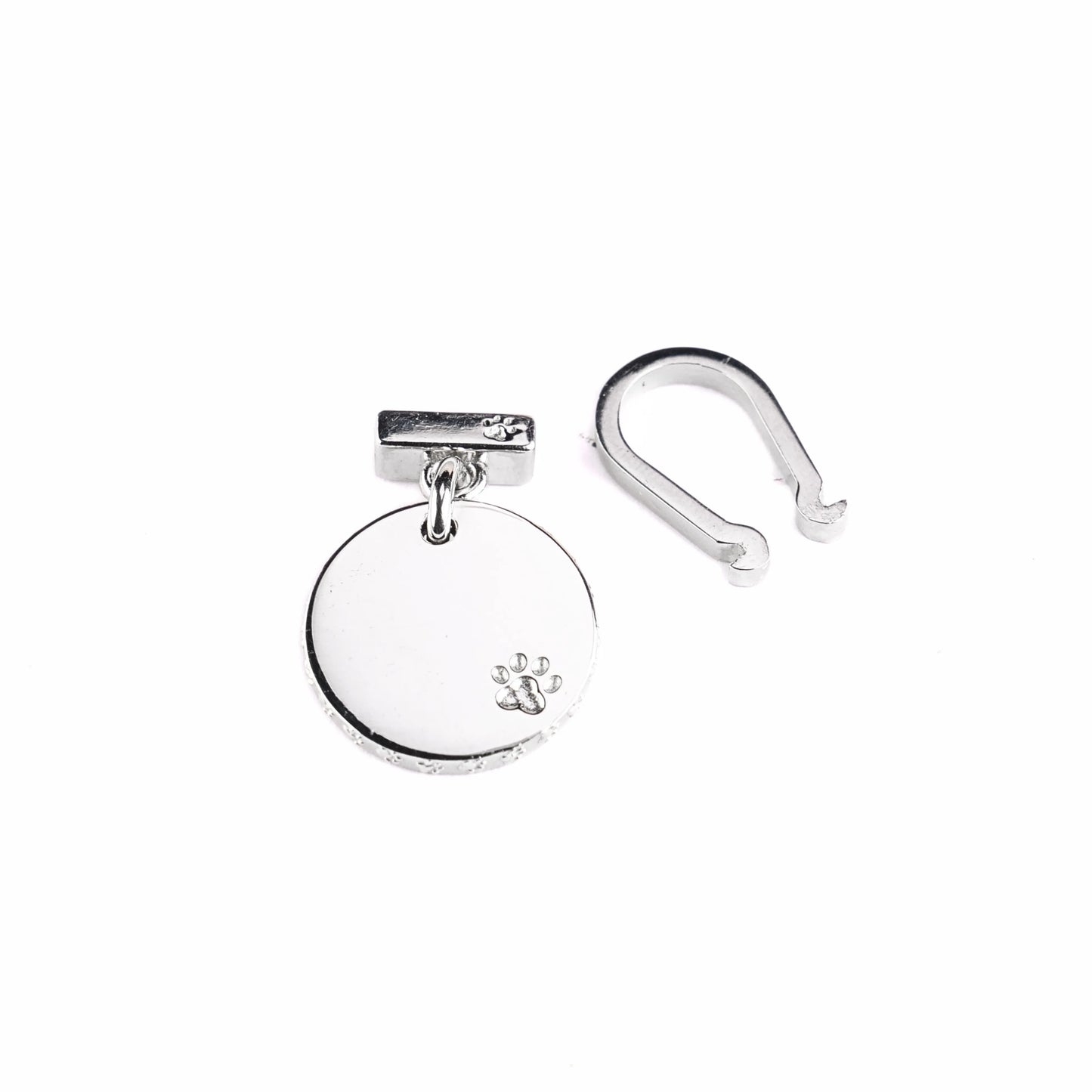 targhetta per cani in argento forma cerchio